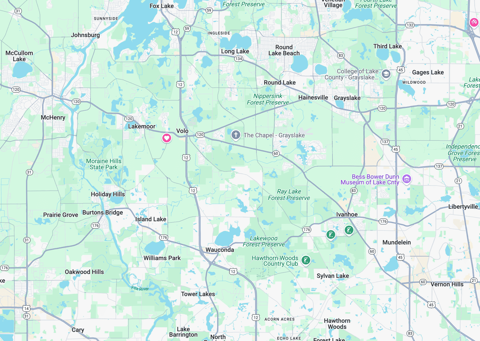 map of perricone garden center and nursery in Volo IL